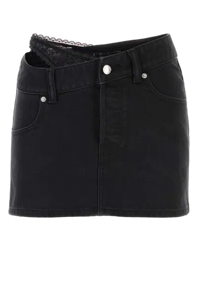 Alexander Wang Black Denim Mini Skirt