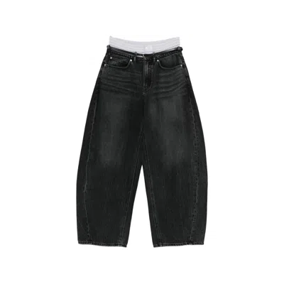 ALEXANDER WANG ALEXANDER WANG BLACK DENIM - WIDE-LEG JEANS WOMEN