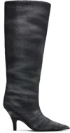 Alexander Wang Diablo 90mm Crystal Hotfix Tall Boot In Grey Aged