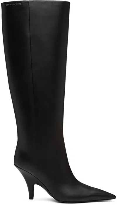Alexander Wang 85mm Diablo Leather Tall Boots In Black