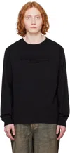 Alexander Wang Black Distressed Logo Long-sleeve T-shirt In Black