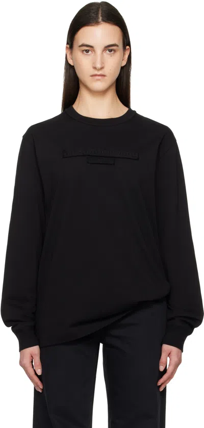 Alexander Wang Black Distressed Logo Long-sleeve T-shirt