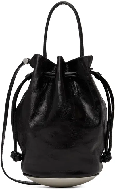 Alexander Wang Dome Mini Leather Bucket Bag In Black/silver