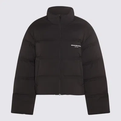 Alexander Wang Black Down Jacket In Brown