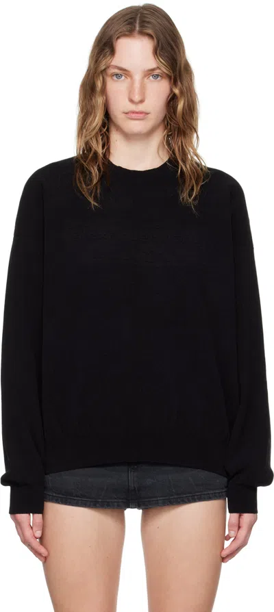 Alexander Wang Black Embossed-logo Sweater In Black 001