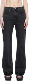 Alexander Wang Embossed Logo Relaxed Straight Jeans In 031 Grey Aged
