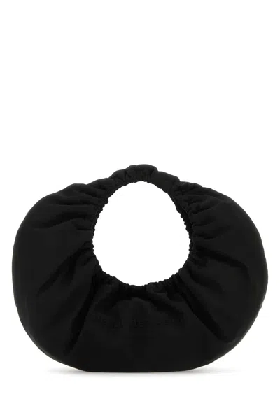 ALEXANDER WANG BLACK FABRIC CRESCENT MEDIUM HANDBAG