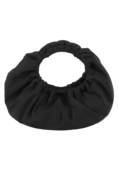 ALEXANDER WANG BLACK FABRIC CRESCENT SMALL HANDBAG