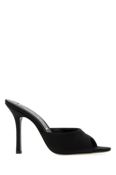 Alexander Wang Fabric Flat Sandals With 10.5 Cm Heel In Black