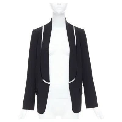 Pre-owned Alexander Wang Black Fish Wise Tcut Out Long Blazer Jacket Us0 Xs