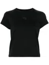 Alexander Wang Puff Logo Cotton Jersey Shrunken T-shirt Clothing In Black