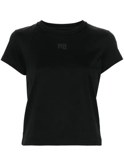 ALEXANDER WANG BLACK FITTED SHORT-SLEEVE T-SHIRT