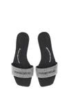 Alexander Wang Vy Crystal Embellished Slide Sandal In Black
