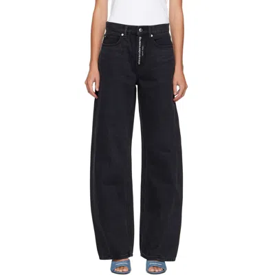 Alexander Wang Black Float Hotfix Logo Fly Jeans