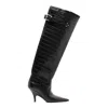 Alexander Wang Black Goat Leather Suede Boots In Black