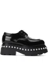 Alexander Wang Woman Lace-up Shoes Black Size 7 Leather In Black