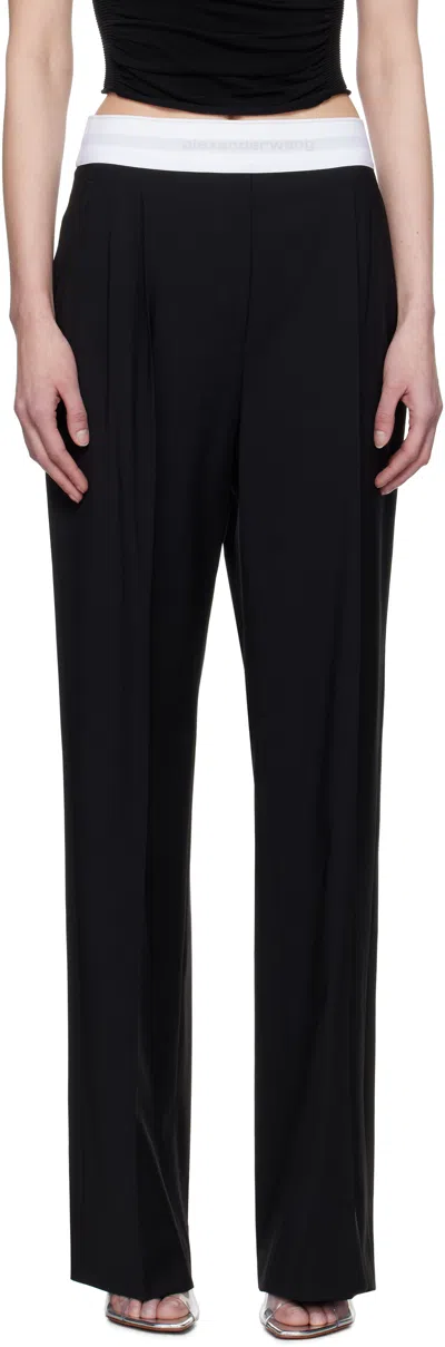 Alexander Wang Black High-waist Pleated Trousers