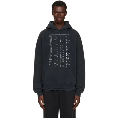 Alexander Wang Black Hotfix Card Graphic Hoodie In Blue