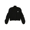 Alexander Wang Zip Sleeve Oversize Crop Track Jacket In Black