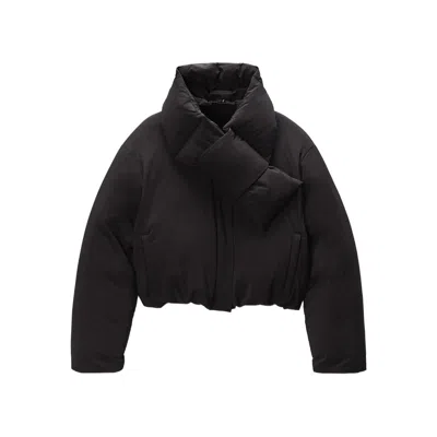 Alexander Wang Zip-up Puffer Cropped Jacket In Black