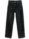 Alexander Wang Black Jeans With Logo Print On The Leg In Grey