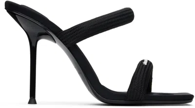 ALEXANDER WANG BLACK JULIE 105MM NYLON TUBULAR HEELED SANDALS