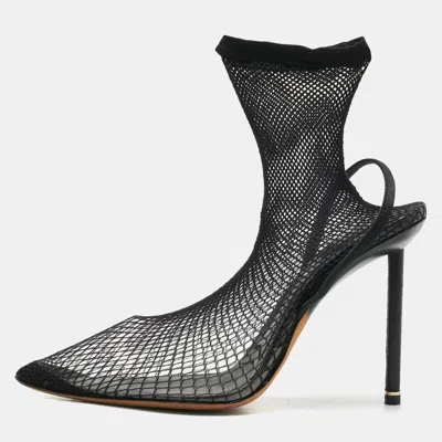 Alexander Wang Black Knit Fabric And Pvc Caden Booties