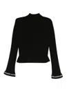 Alexander Wang Black Turtleneck Sweater With Logo Sleeves