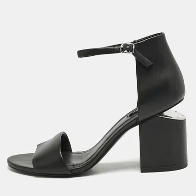 Pre-owned Alexander Wang Black Leather Abby Ankle Strap Sandals Size 40