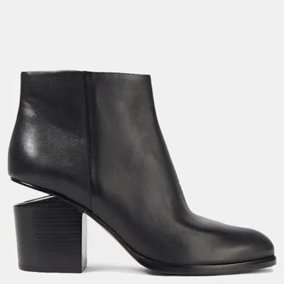 Pre-owned Alexander Wang Black Leather Ankle Boots 40