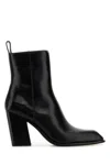 Alexander Wang Leather Throttle Ankle Boots In Black