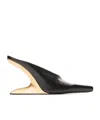 Alexander Wang Black Leather Boomerang Wedge Heel In Black