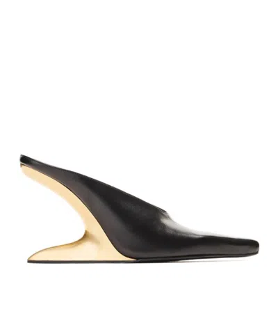 Alexander Wang Black Leather Boomerang Wedge Heel