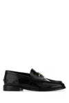 Alexander Wang Glossy Black Loafers With Decorative Strap And Elegant Silhouette In Black