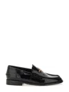 Alexander Wang Glossy Black Loafers With Decorative Strap And Elegant Silhouette In Black