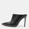 Alexander Wang Black Leather Eri Studded Pointed Toe Mules In Black
