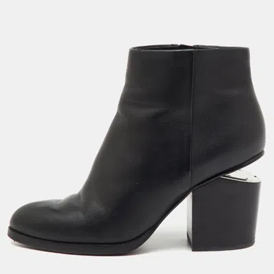 Alexander Wang Black Leather Gabi Ankle Length Boots