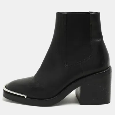 Pre-owned Alexander Wang Black Leather Hailey Ankle Length Boots Size 39