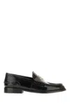 Alexander Wang Glossy Black Loafers With Decorative Strap And Elegant Silhouette In Black
