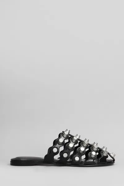 Alexander Wang Black Leather Rexa Slippers