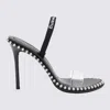 Alexander Wang Two-tone Leather And Pvc Sandals In Black