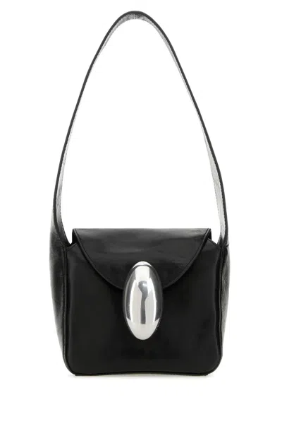 Alexander Wang Black Leather Small Hobo Dome Shoulder Bag