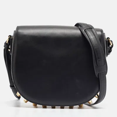 Pre-owned Alexander Wang Black Leather Studded Lia Shoulder Bag