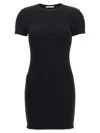 Alexander Wang Logo Jacquard Short Sleeve Body-con Minidress In Black