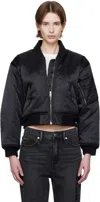 Alexander Wang Black Logo-embroidered Bomber Jacket In Black