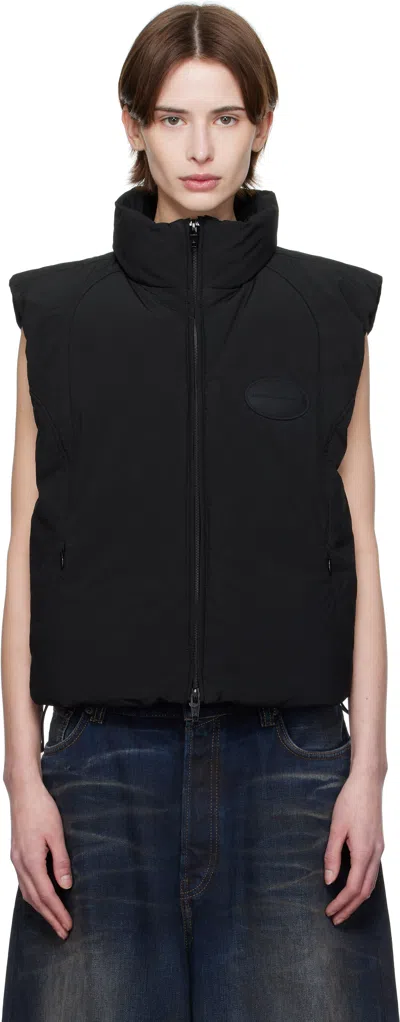 ALEXANDER WANG BLACK LOGO PATCH DOWN VEST