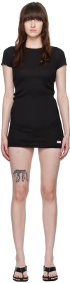 Alexander Wang Black Logo Patch Minidress In 001 Black