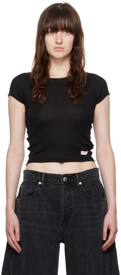 Alexander Wang Cotton Short Sleeve Tee In Black