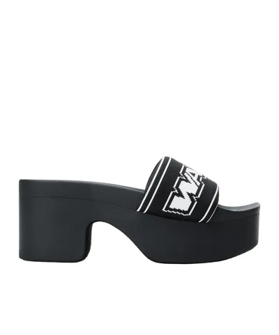 Alexander Wang Black Logo Platform Sandals