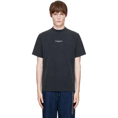 Alexander Wang Black Logo Print T-shirt In 011 Washed Black